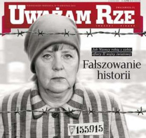 Слика Ангеле Меркел као логорашице покренула вербални рат Пољске и Немачке