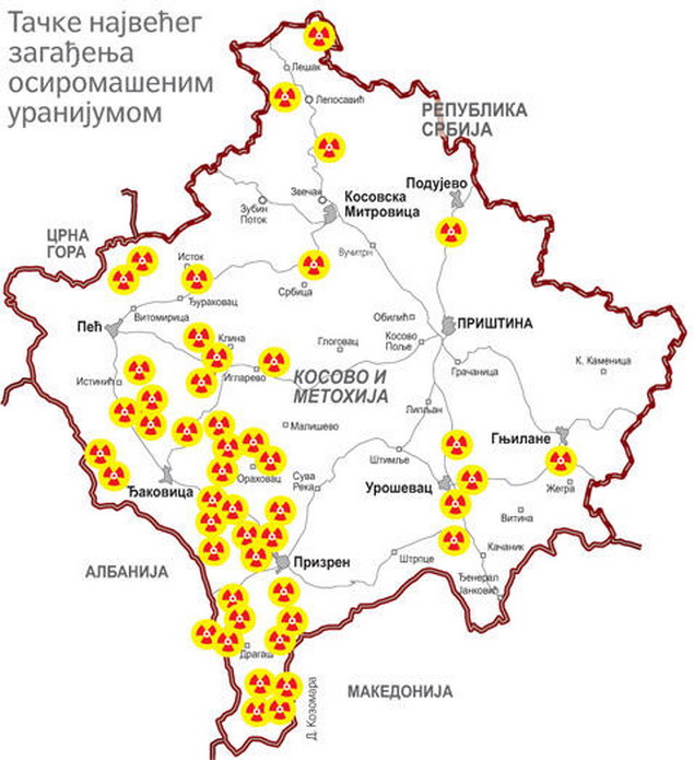 НАТО само на Косово и Метохију бацио 10 тона уранијума!