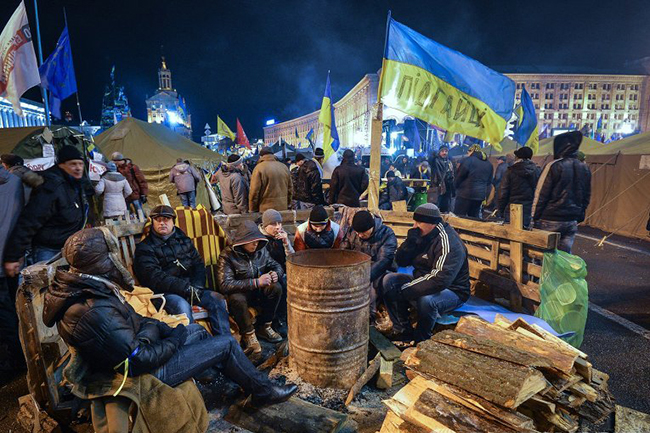 Први протести против кијевсе хунте на Мајдану због страховите социјалне ситуације у Украјини!