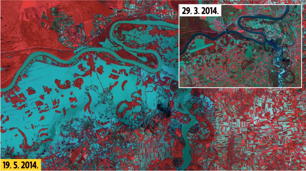 Сателитски снимци: Обреновац пре и после потопа (фото галерија)