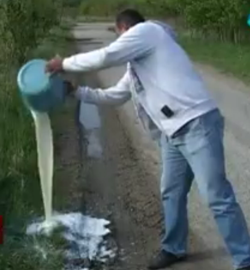 Просипају 1.500 литара млека дневно јер не могу да га продају (видео)
