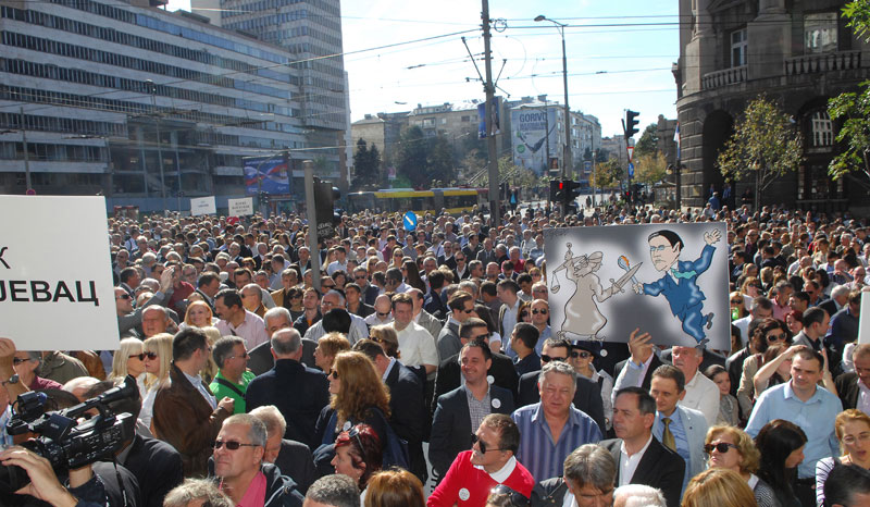 Протест адвоката, блокирана Немањина и Улица кнеза Милоша