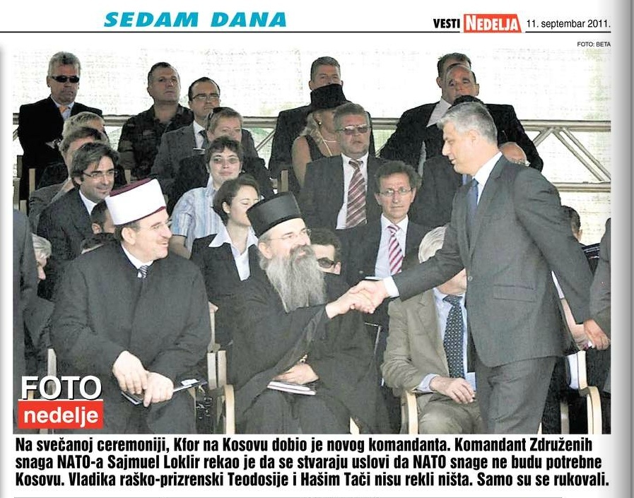 Оцеубица Теодосије 'освештао' прву цркву коју гради тзв ''република Косово''!