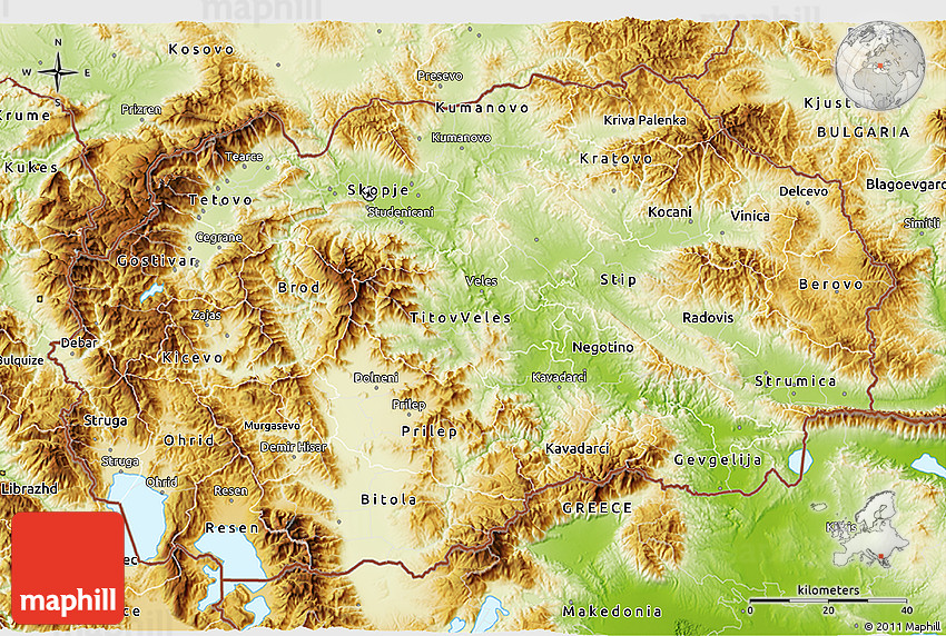 Physical 3d Map Of Macedonia 