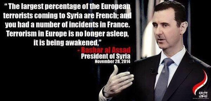Башар ел Асад: У Француској се јуче десило оно што се дешава у Сирији већ пет година