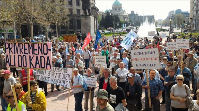 Београд: Одржан протест пензионера који су сити пљачке бандита на власти