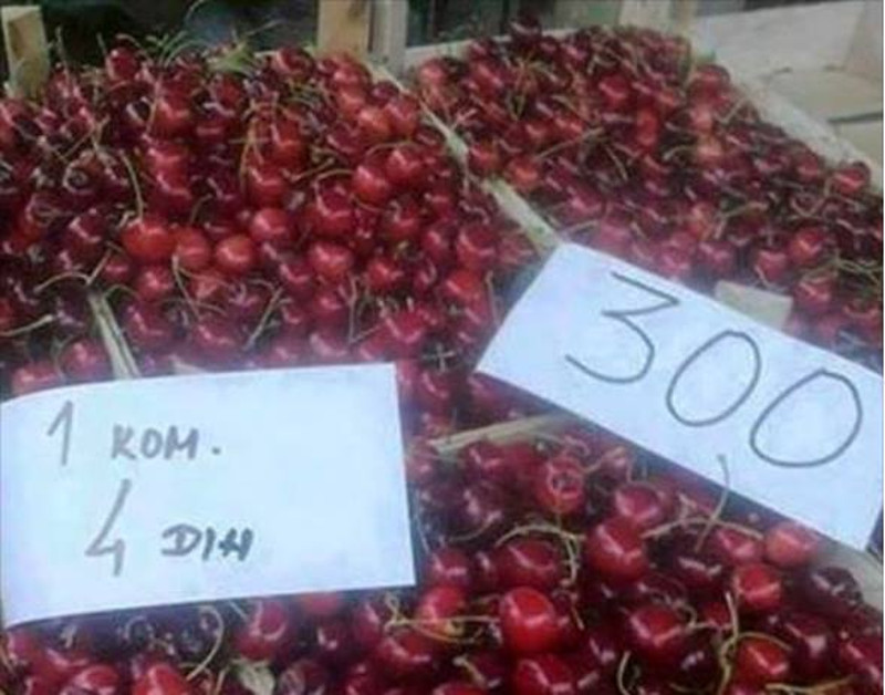 Још мало па нестало! Навали сиротињо! Први пут у историји Србије продајемо трешње на комад!