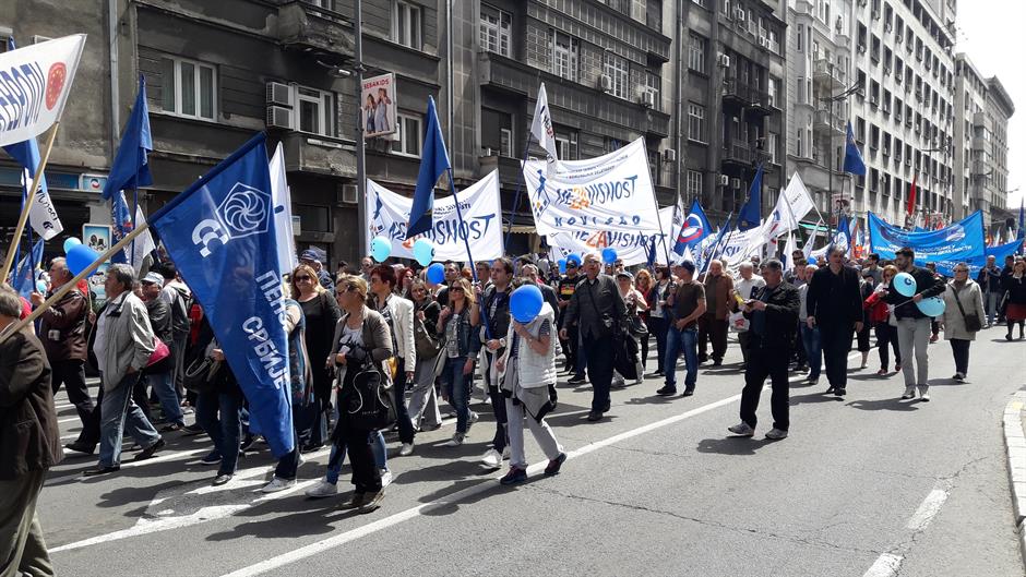 Протест синдиката поводом 1. маја - за достојанствен рад