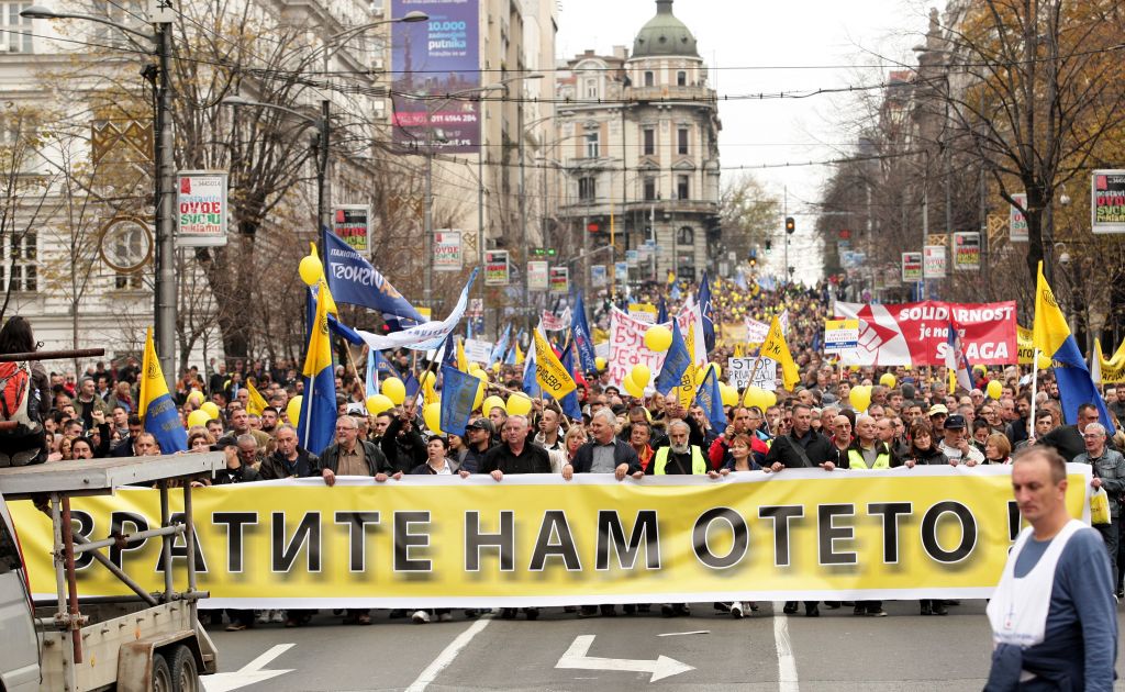 Протест радника Поште у центру Београда