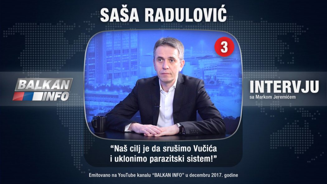 ИНТЕРВЈУ: Саша Радуловић - Наш циљ је да срушимо Вучића и уклонимо паразитски систем! (видео)