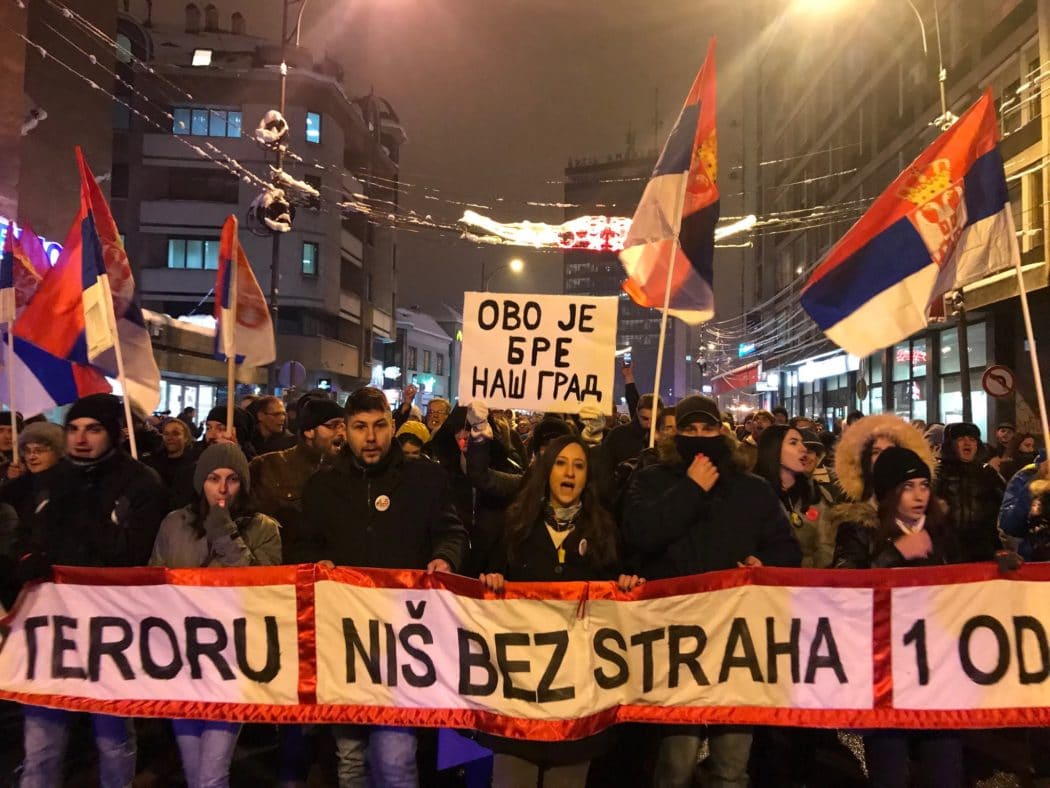 У Нишу одржан протест под називом "Стоп терору - за Ниш без страха, 1 од 5 милиона"
