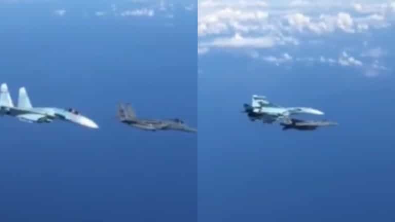 Руски Су-27 америчком Ф-15: Ајде, мичи се одавде (видео)