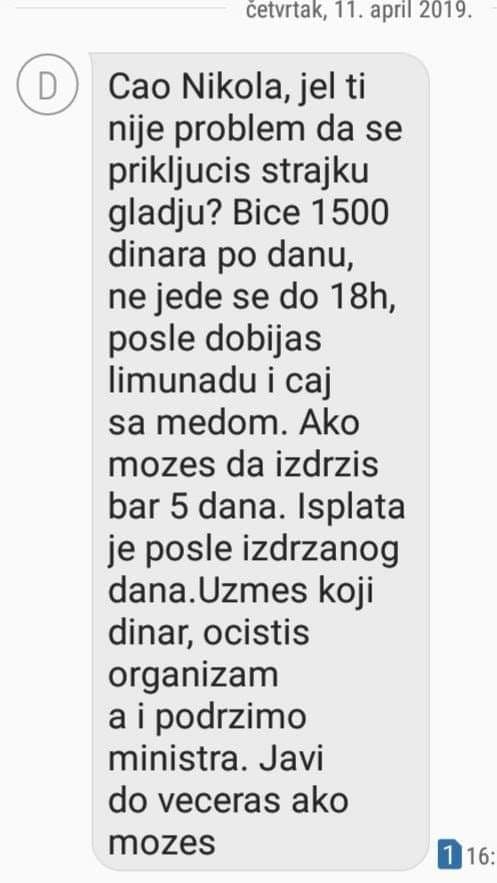 Напредњаци плаћају ботове 1.500 динара за један дан штрајка глађу!