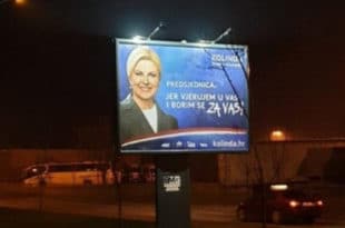 У Суботици постављен предизборни билборд проусташке хрватске председнице Колинде Грабар Китаровић