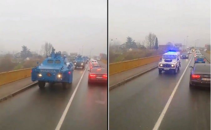 Колона оклопних возила полиције ушла у Подгорицу (видео)