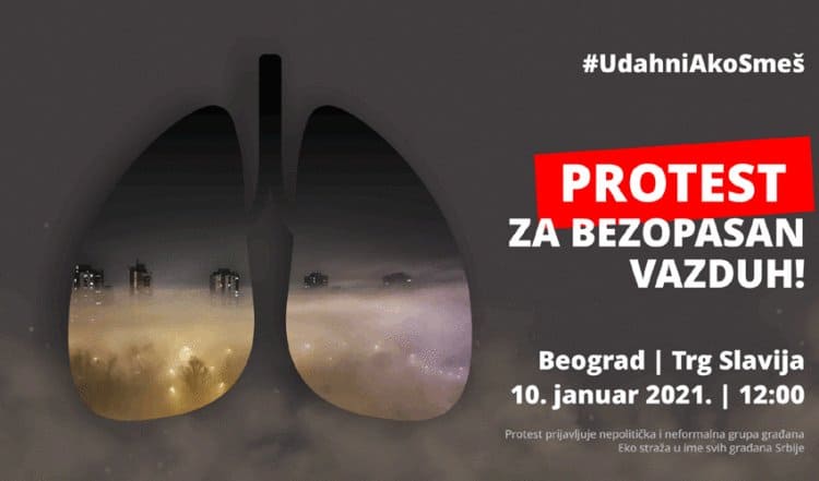 За чист ваздух у Србији: Сви на улице, у недељу 10. јануара тачно у подне креће еколошки устанак!