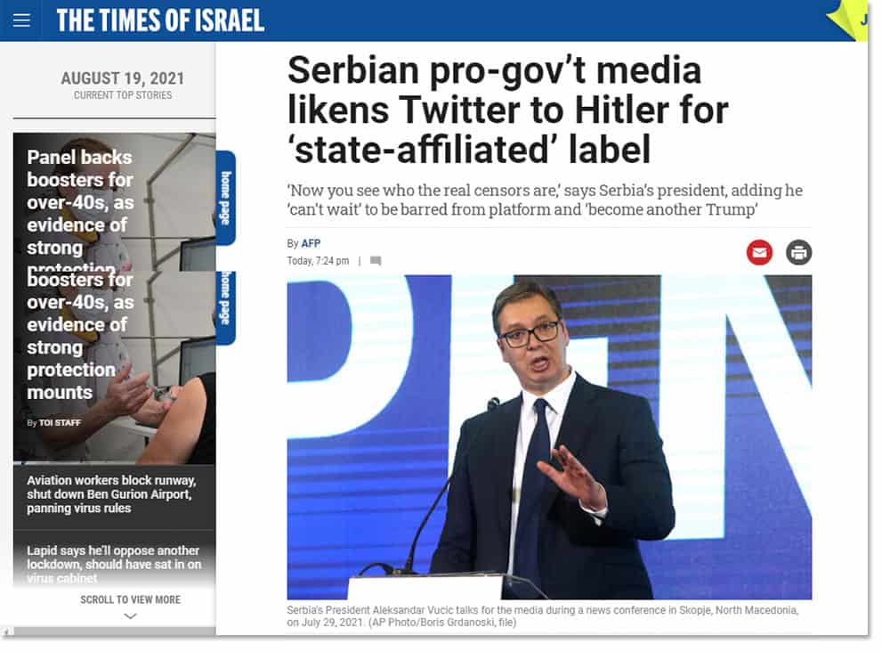 АФП: Српски прорежимски медији пореде Твитер са Хитлером