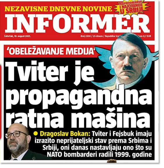 АФП: Српски прорежимски медији пореде Твитер са Хитлером