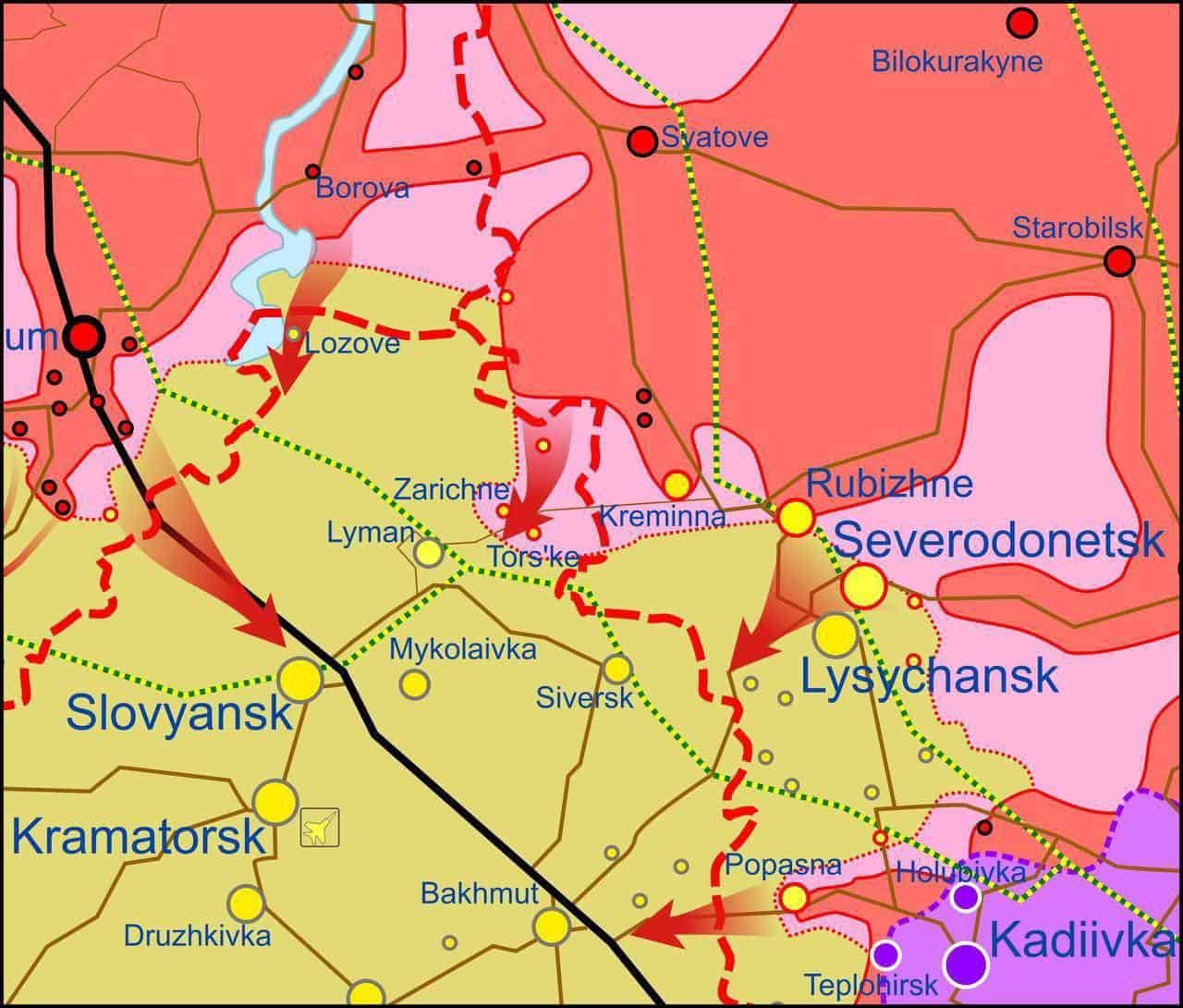 Руске трупе потиснуле украјинску војску из 13 упоришта у близини насеља Славјанск, Барвенково и Попаснаја