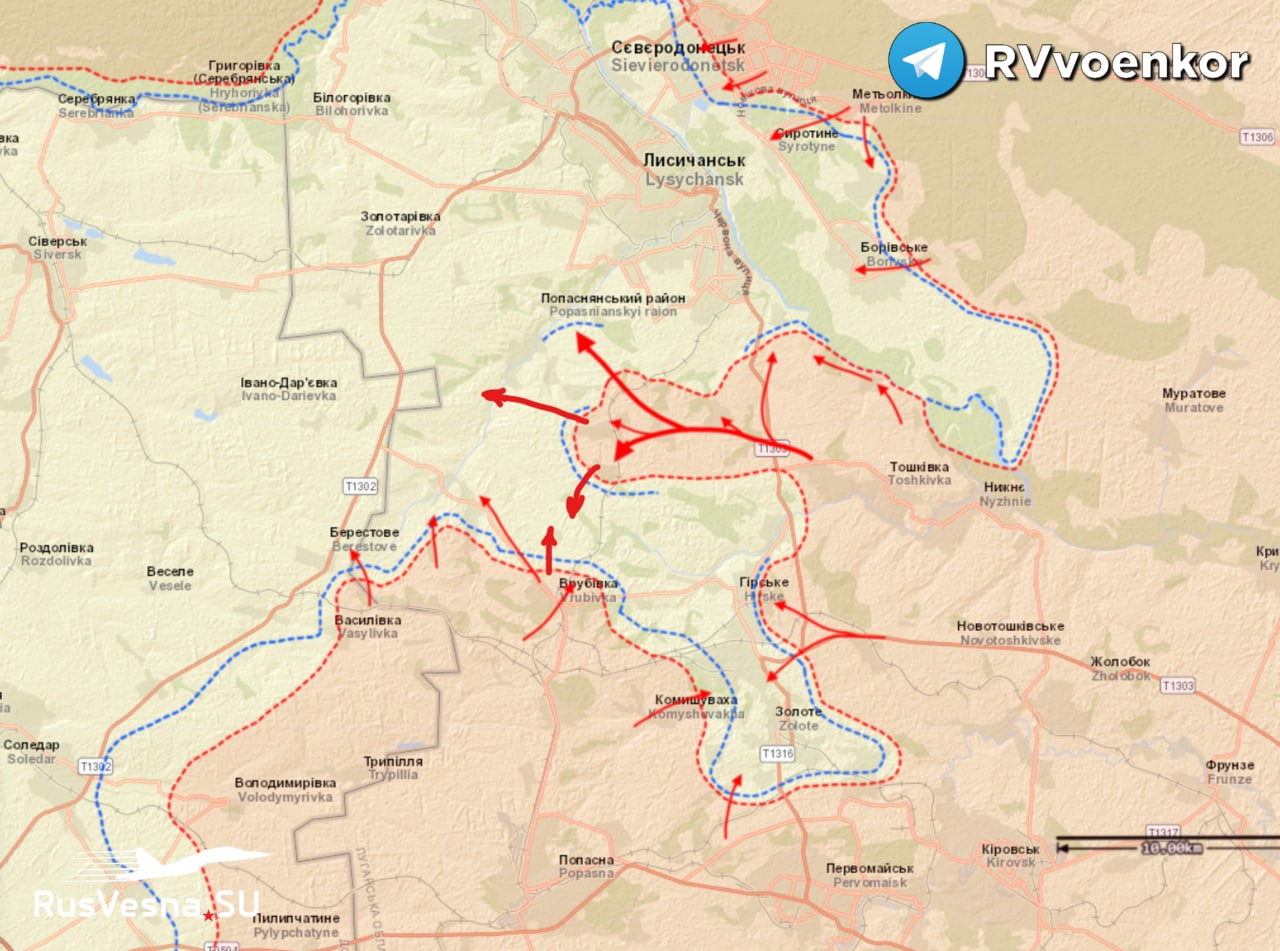 Пали Золотое и Горское, самлевена цела укро-бригада - почињу борбе за Артјомовск и Лисичанск